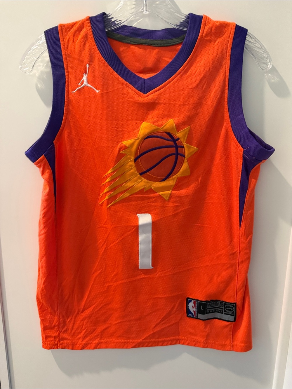 Phoenix Suns Booker Orange and Purple Basketball Jersey #1
